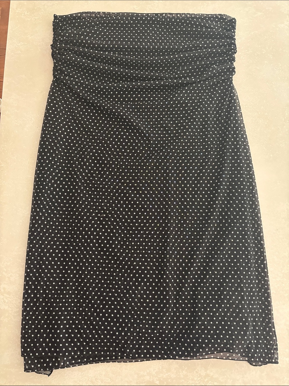 SHAN Black and White Polka Dot Pencil Skirt